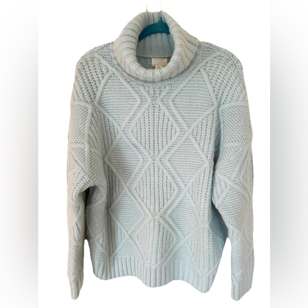 Caslon Light Blue Turtleneck Sweater Xl